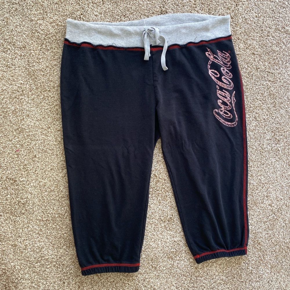 Jerry Leigh y2k Coca Cola 3/4 length drawstring sweatpants juniors size XL 15-17